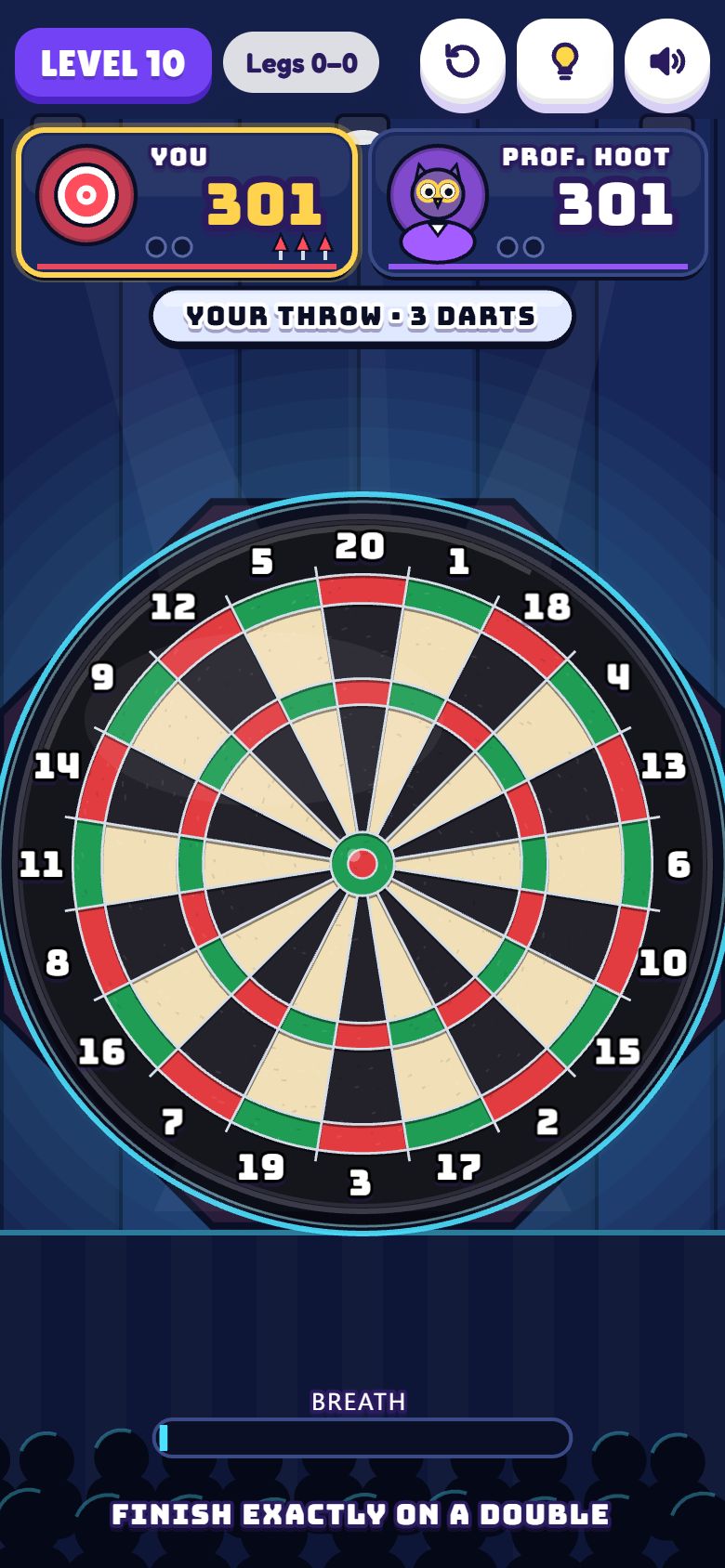 Dart Duel gameplay on a phone