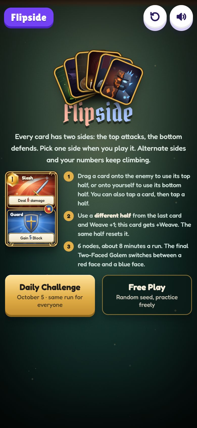 Flipside gameplay on a phone