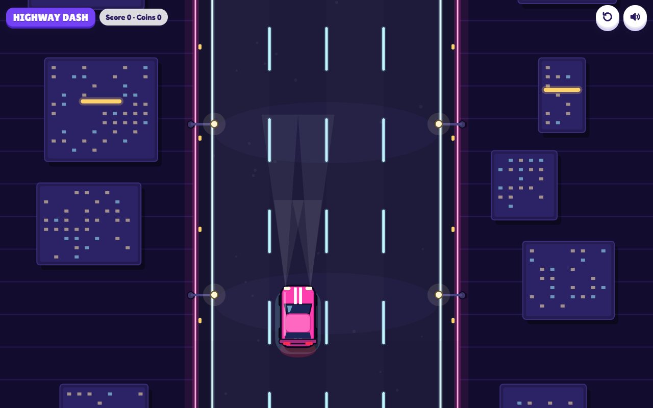 Highway Dash gameplay on desktop