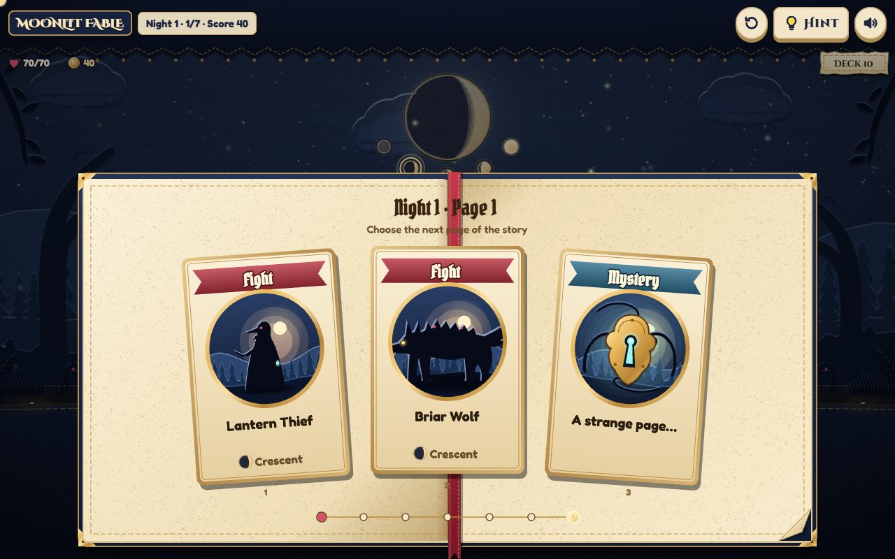 Moonlit Fable gameplay on desktop