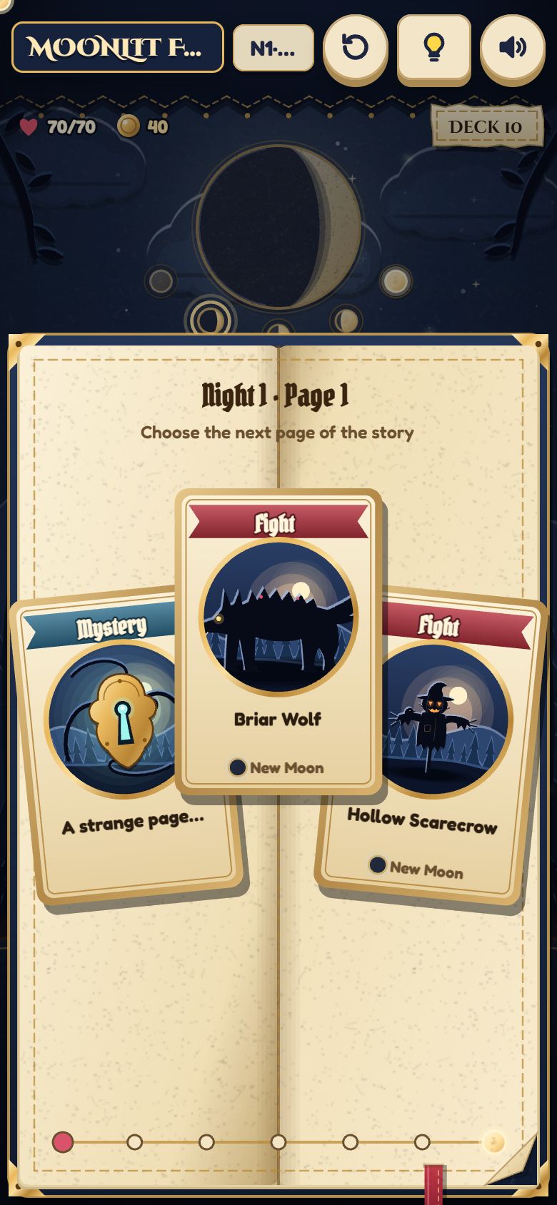 Moonlit Fable gameplay on a phone