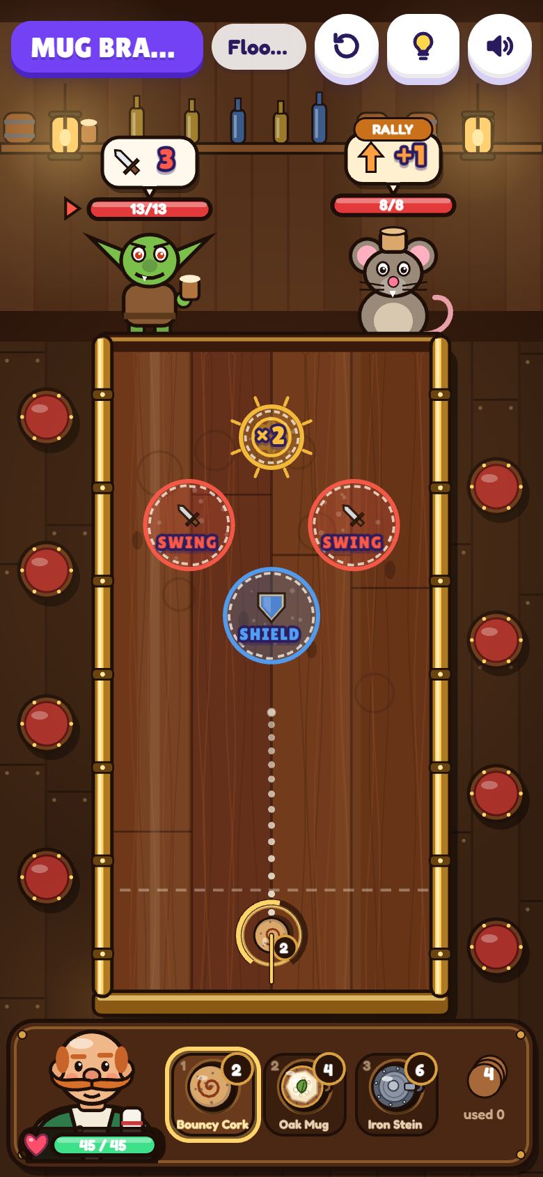 Mug Brawl gameplay on a phone