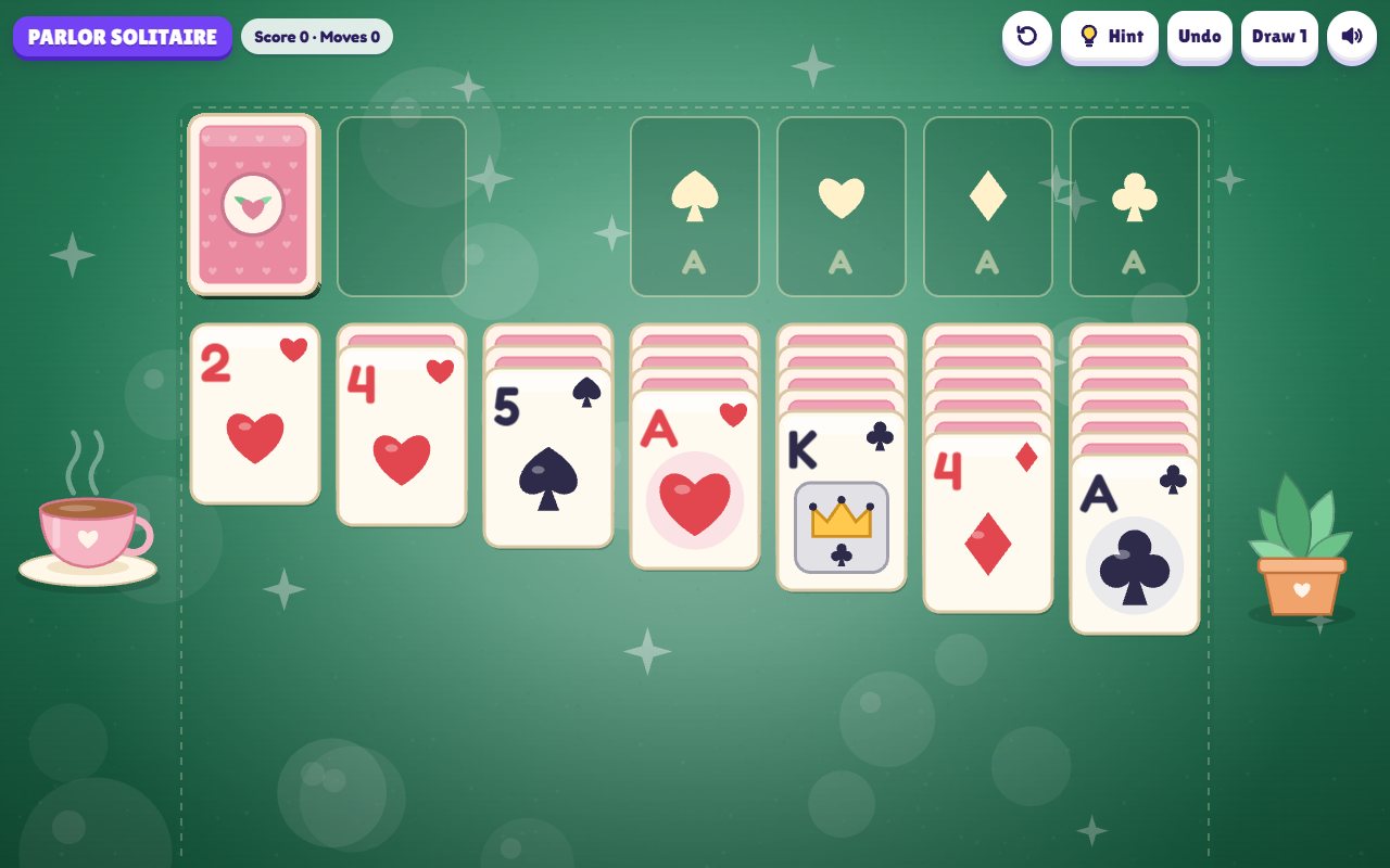 Parlor Solitaire gameplay on desktop
