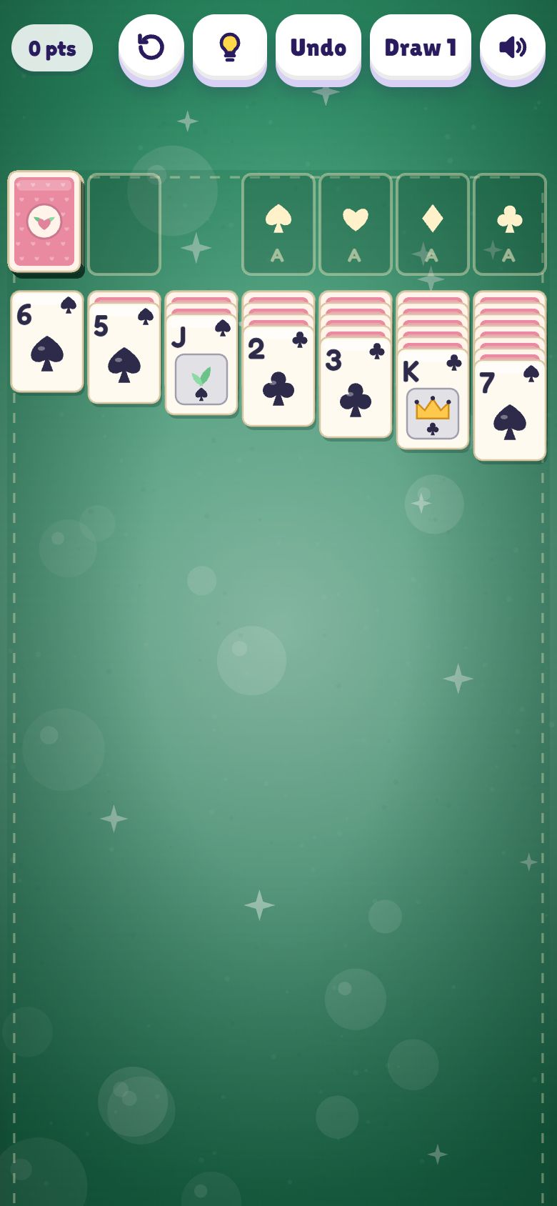 Parlor Solitaire gameplay on a phone