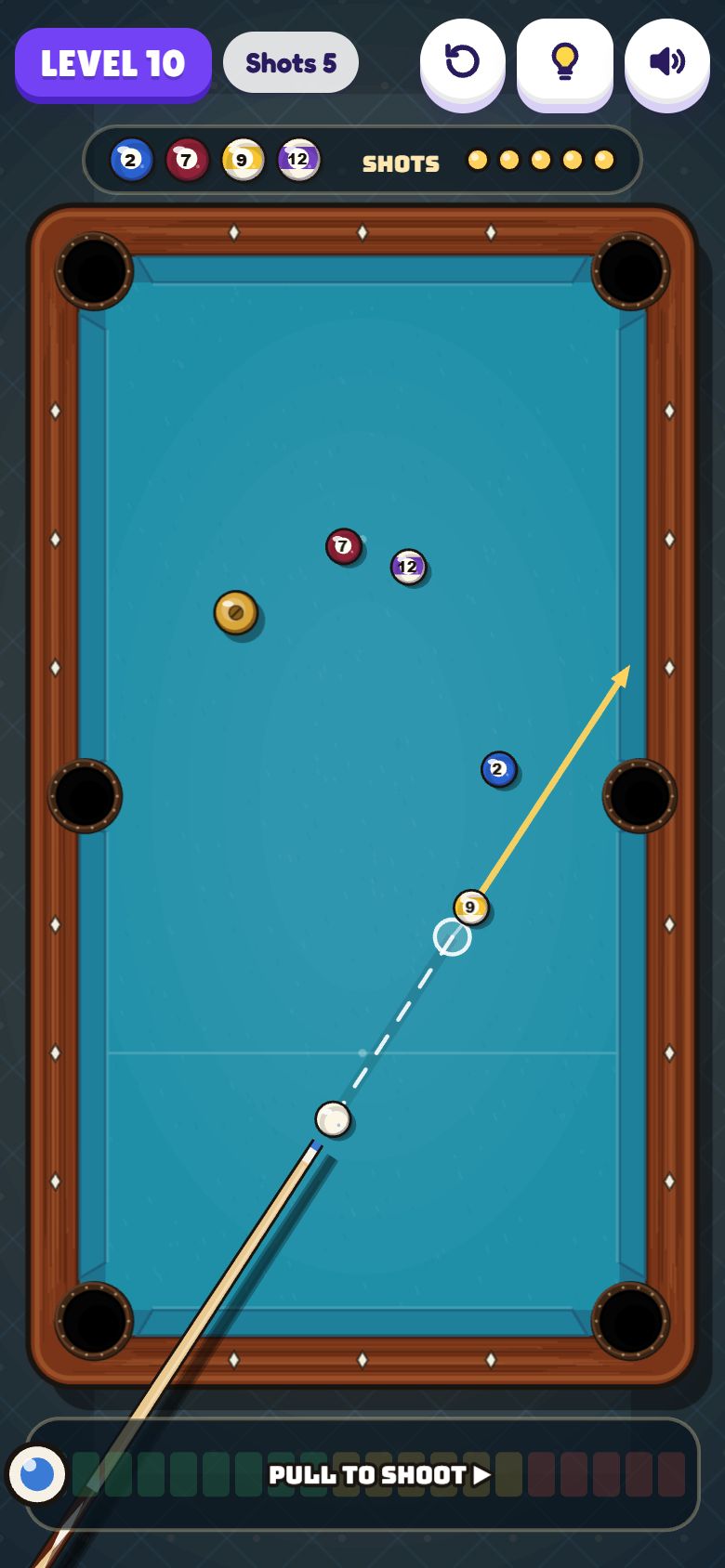 Pocket Pool gameplay on a phone