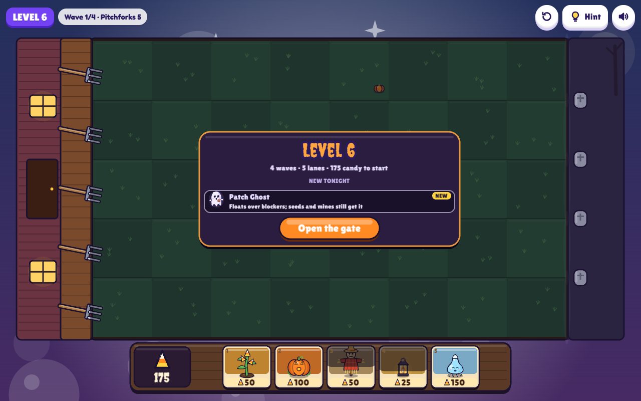 Pumpkin Patrol gameplay on desktop