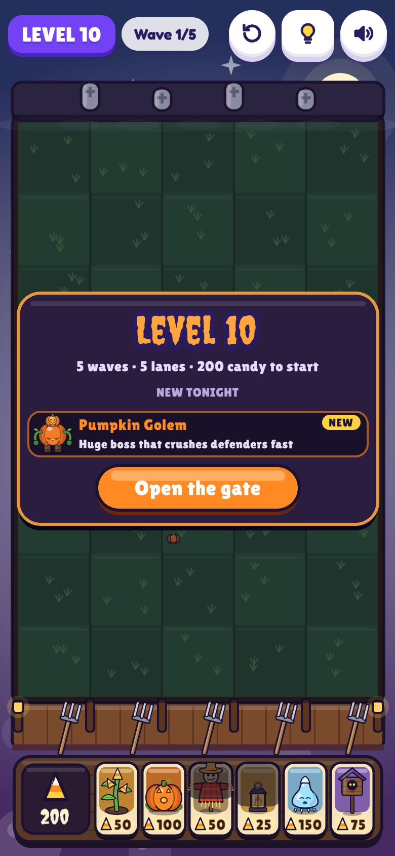 Pumpkin Patrol gameplay on a phone