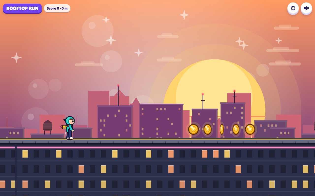 Rooftop Run gameplay on desktop