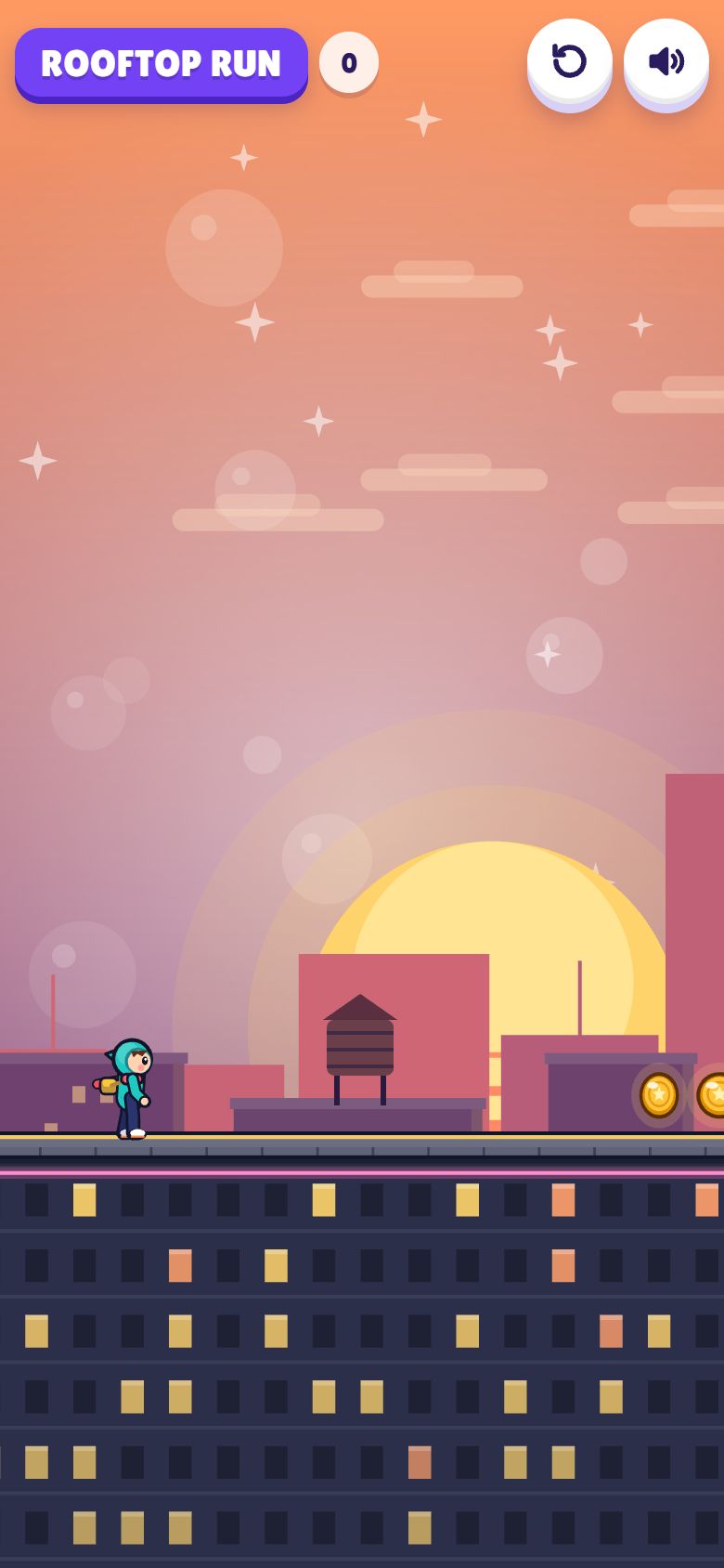 Rooftop Run gameplay on a phone