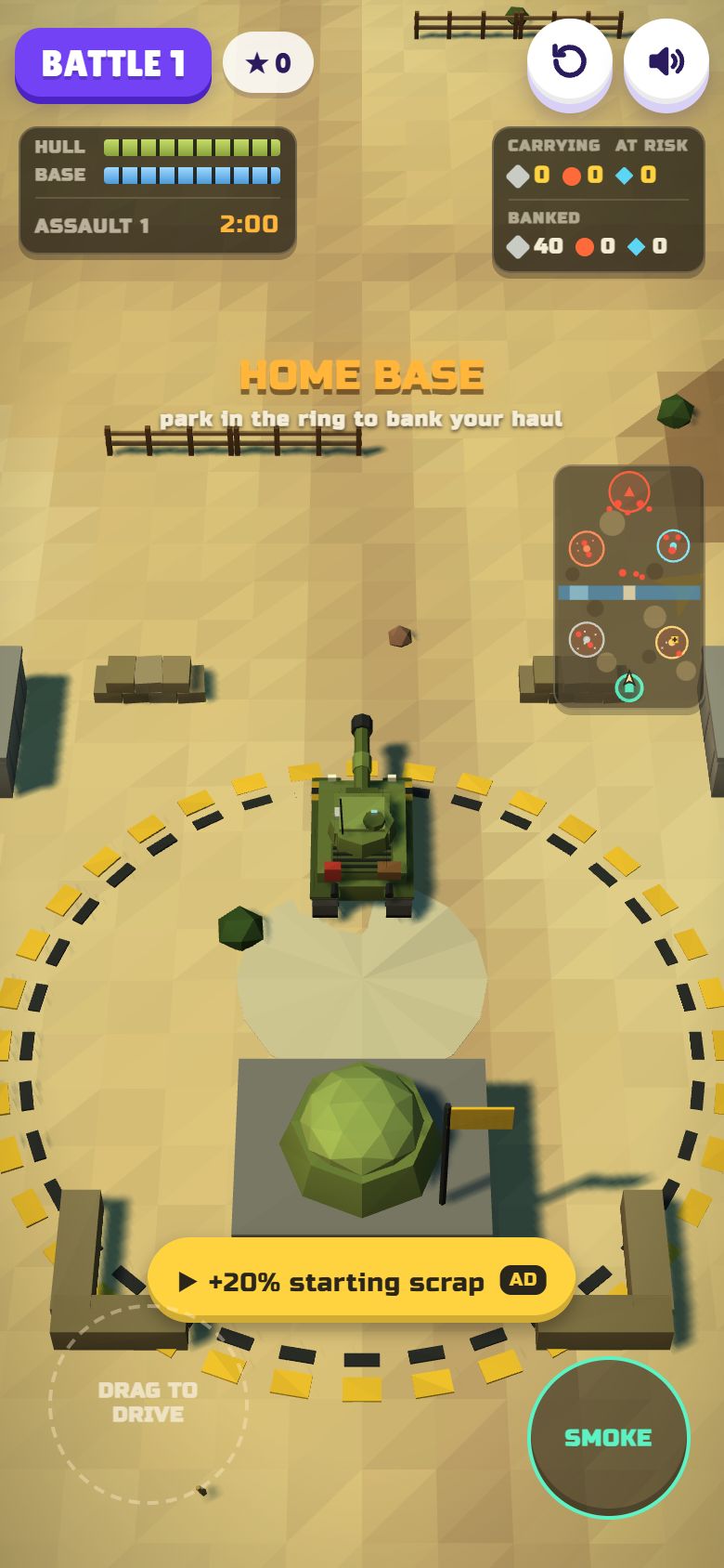 Scrap Raid gameplay on a phone