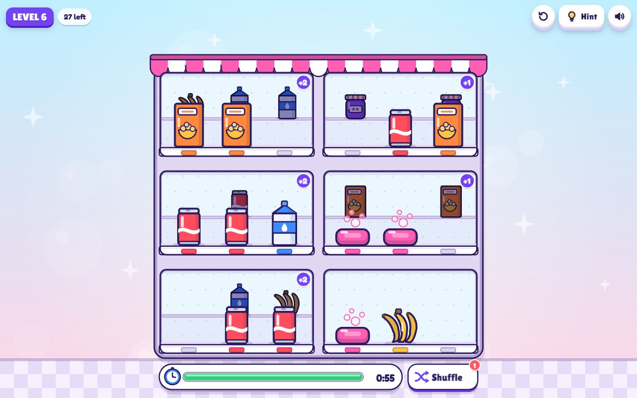Shelf Shuffle gameplay on desktop