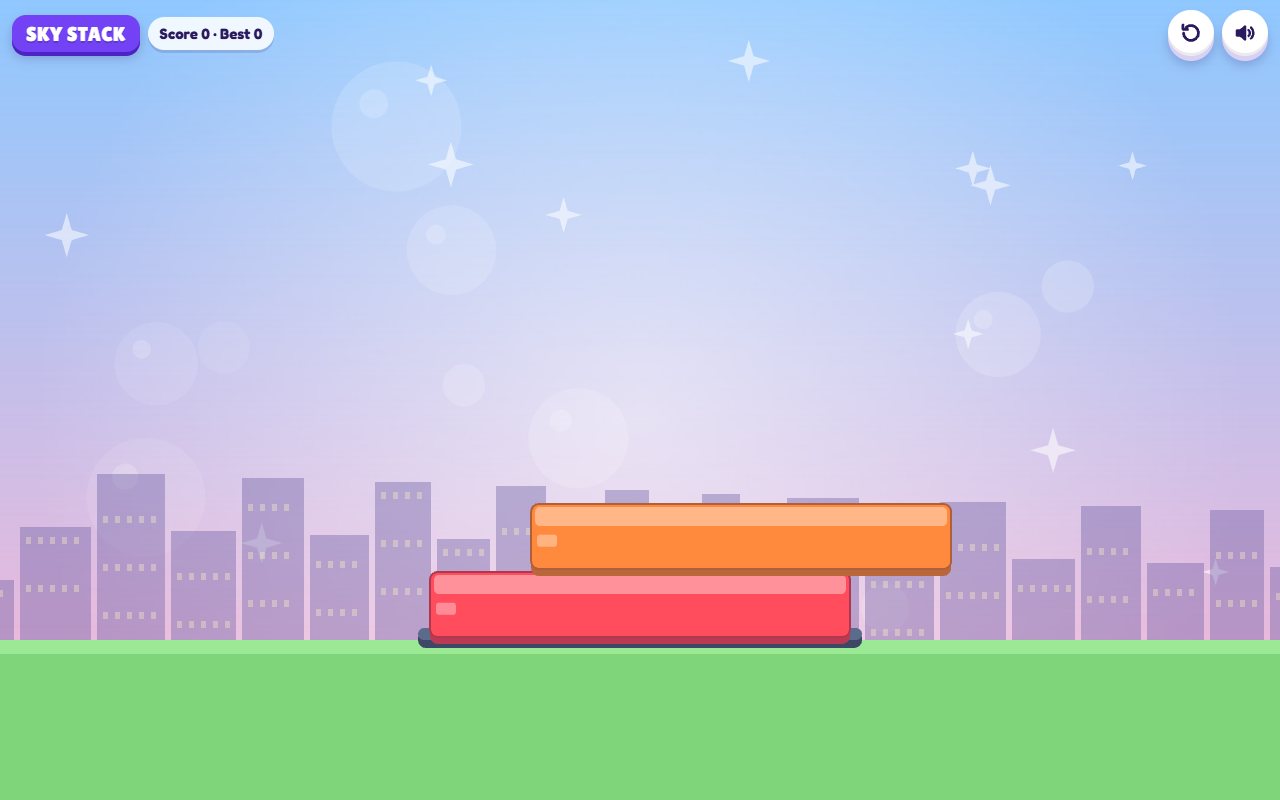 Sky Stack gameplay on desktop