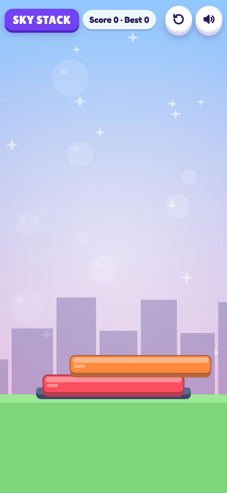 Sky Stack gameplay on a phone
